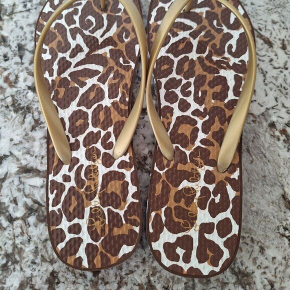 lilly Pulitzer pool animal print thong sandals size 9-10 - Picture 5 of 10